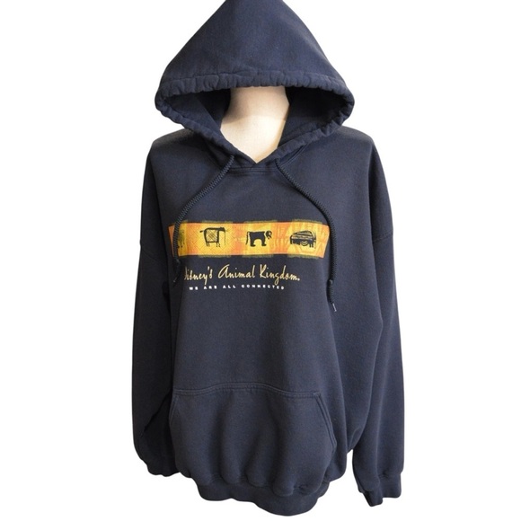 Disney Parks Animal Kingdom Hoodie‎ Sweatshirt, Navy Blue - Size XL - Picture 8 of 8